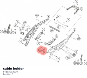 Diagram preview: cable holder (64103002010)