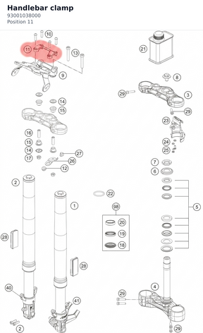 Diagram preview: Handlebar clamp (93001038000)