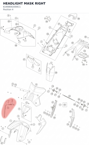 Diagram preview: HEADLIGHT MASK RIGHT (61908002000C1)
