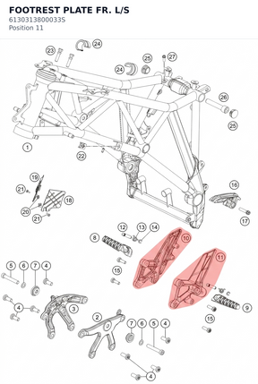 Diagram preview: FOOTREST PLATE FR. L/S (6130313800033S)