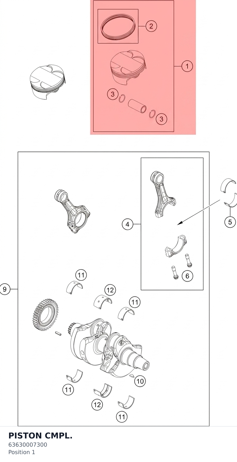 Diagram preview: PISTON CMPL. (63630007300)