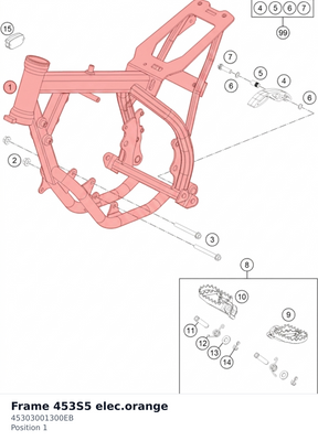 Diagram preview: Frame  453S5  elec.orange (45303001300EB)