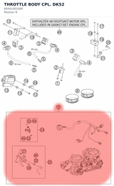Diagram preview: THROTTLE BODY CPL. DK52 (69341001000)