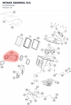 Diagram preview: INTAKE SNORKEL R/S (61306041000)