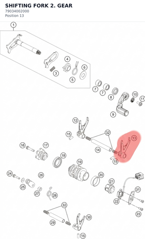 Diagram preview: SHIFTING FORK 2. GEAR (79034002000)