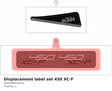 Diagram preview: Displacement label set 450 XC-F (A46008078032)