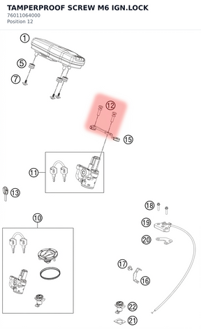 Diagram preview: TAMPERPROOF SCREW M6  IGN.LOCK (76011064000)