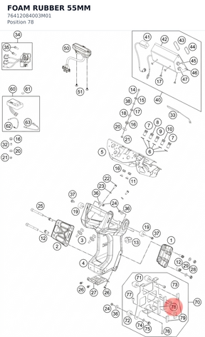 Diagram preview: FOAM RUBBER 55MM (76412084003M01)