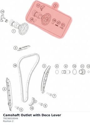 Diagram preview: Camshaft Outlet with Deco Lever (79336010044)