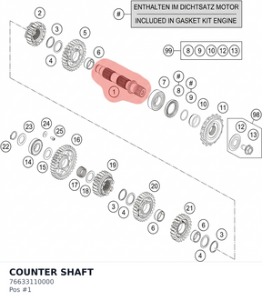 Diagram preview: COUNTER SHAFT (76633110000)