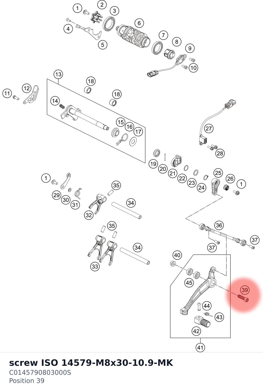 Diagram preview: screw ISO 14579-M8x30-10.9-MK (C0145790803000S)