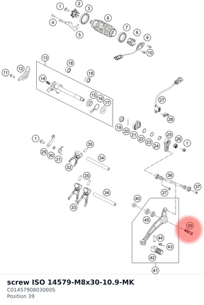 Diagram preview: screw ISO 14579-M8x30-10.9-MK (C0145790803000S)