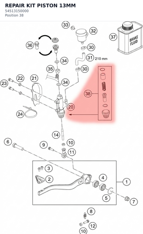 Diagram preview: REPAIR KIT PISTON 13MM (54513150000)