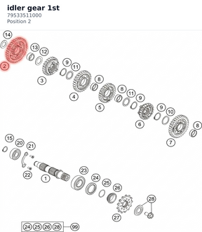 Diagram preview: idler gear 1st (79533511000)