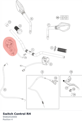 Diagram preview: Switch Control RH (95802010000)