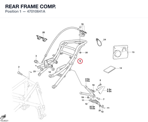 REAR FRAME COMP. 47010641A diagram position