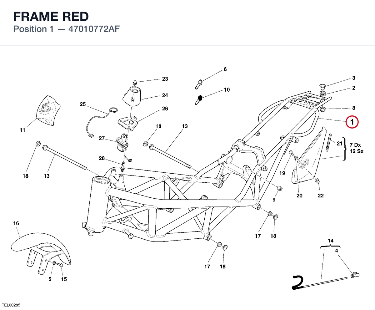 FRAME RED 47010772AF diagram position