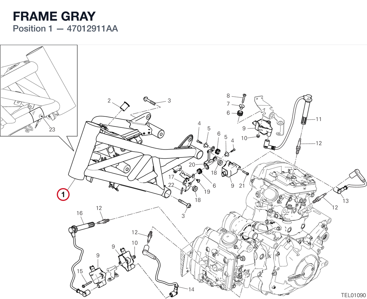 FRAME GRAY 47012911AA diagram position