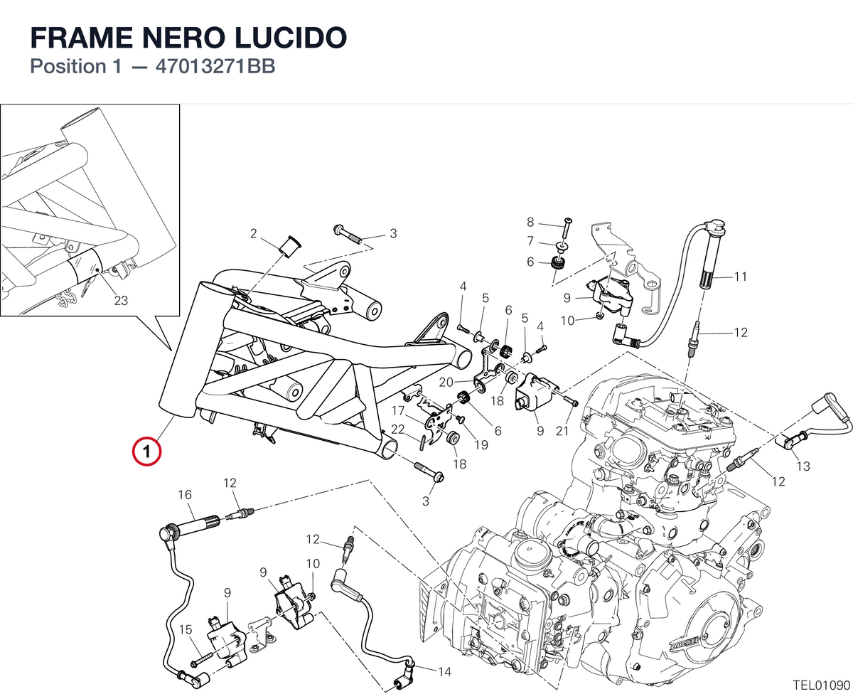FRAME NERO LUCIDO 47013271BB diagram position