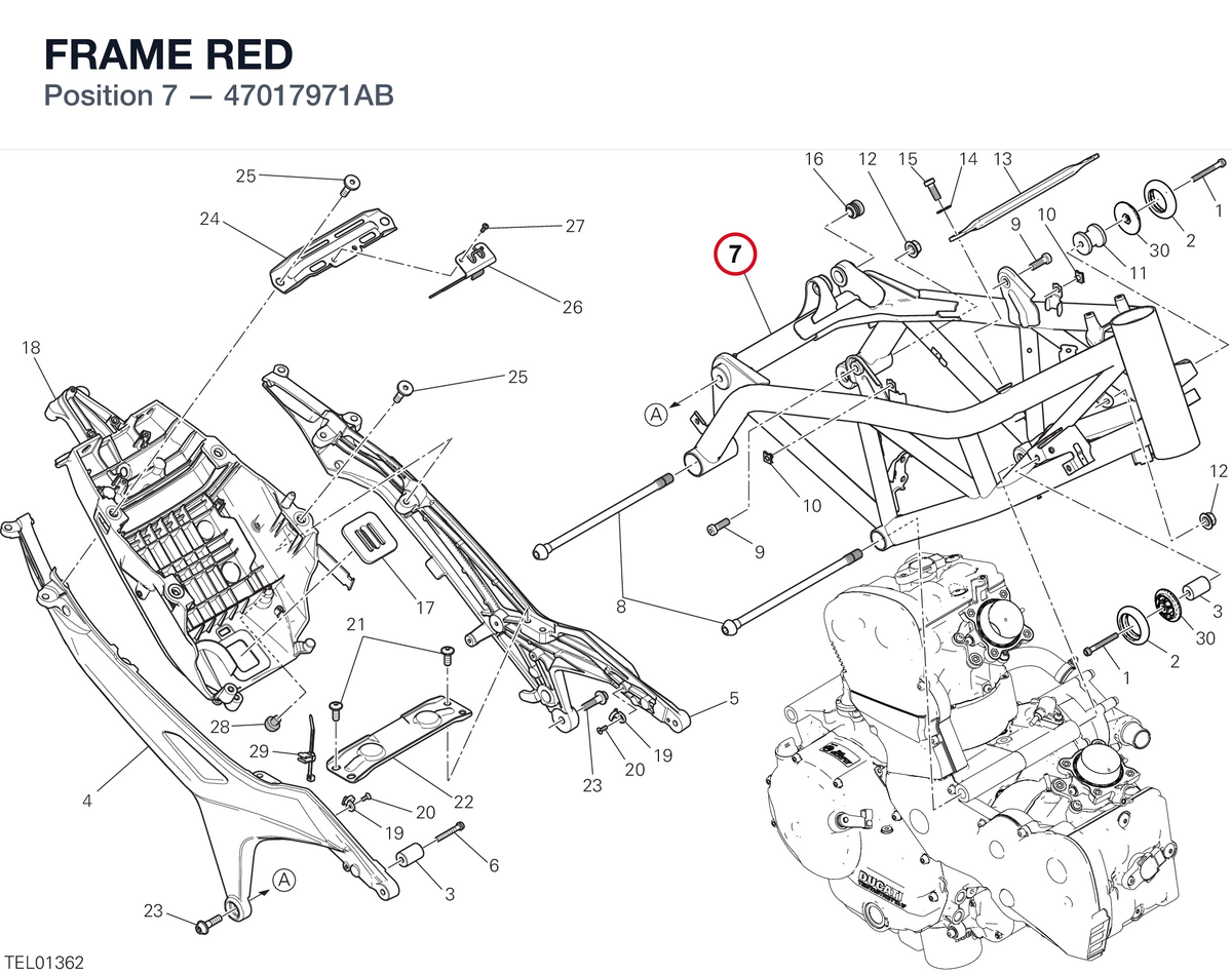 FRAME RED 47017971AB diagram position