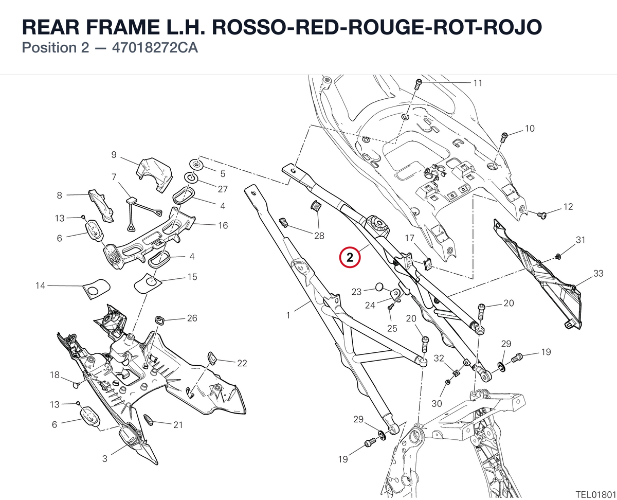 REAR FRAME L.H. ROSSO-RED-ROUGE-ROT-ROJO 47018272CA diagram position