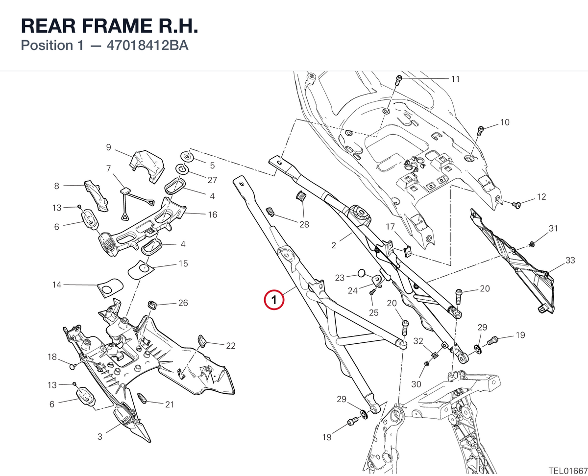 REAR FRAME R.H. 47018412BA diagram position