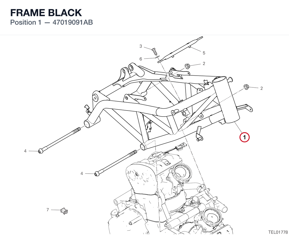 FRAME BLACK 47019091AB diagram position