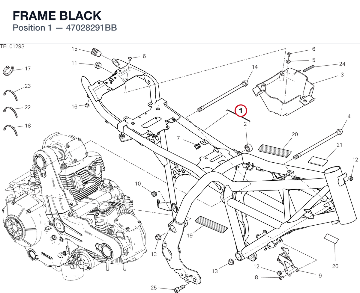 FRAME BLACK 47028291BB diagram position