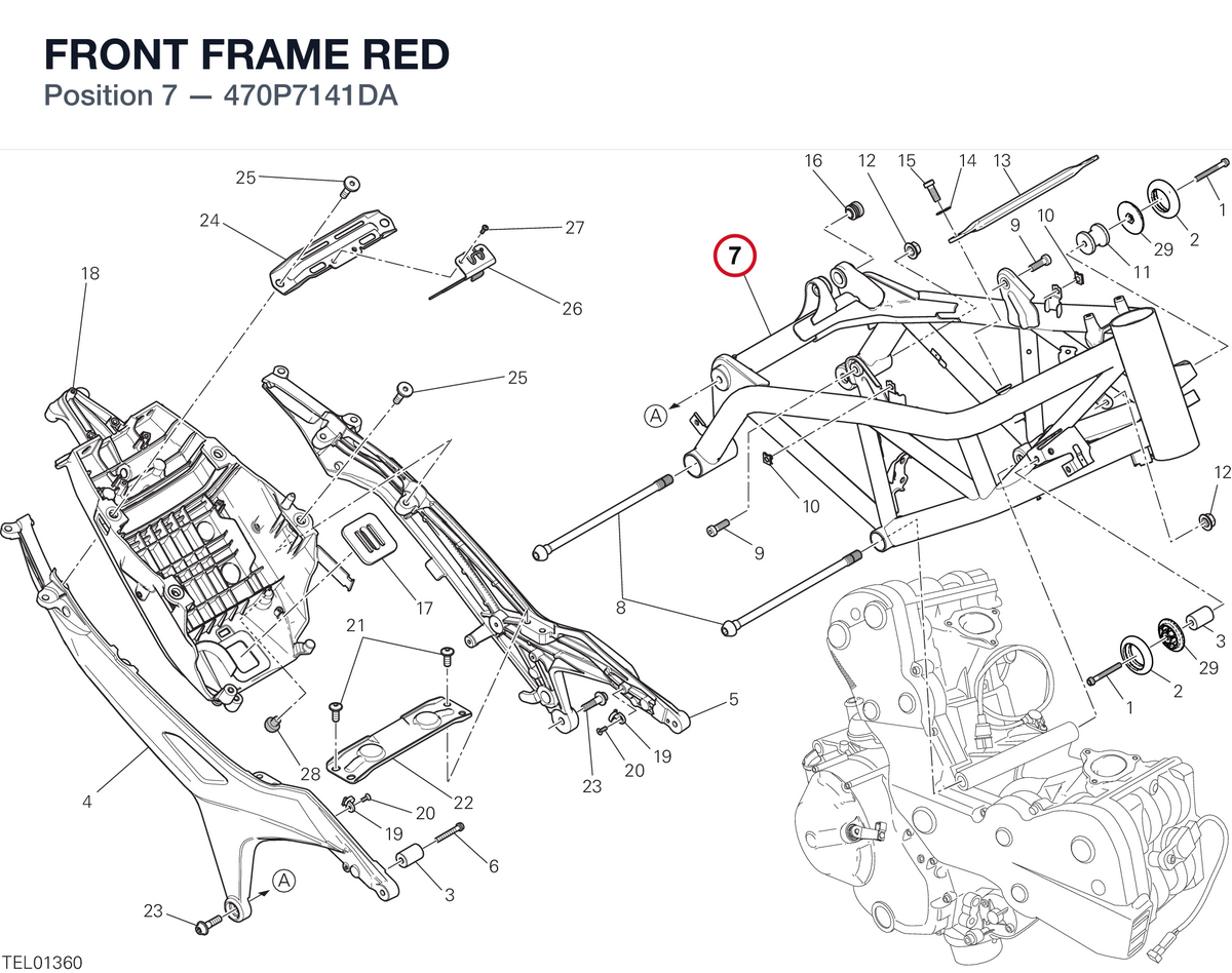FRONT FRAME RED 470P7141DA diagram position