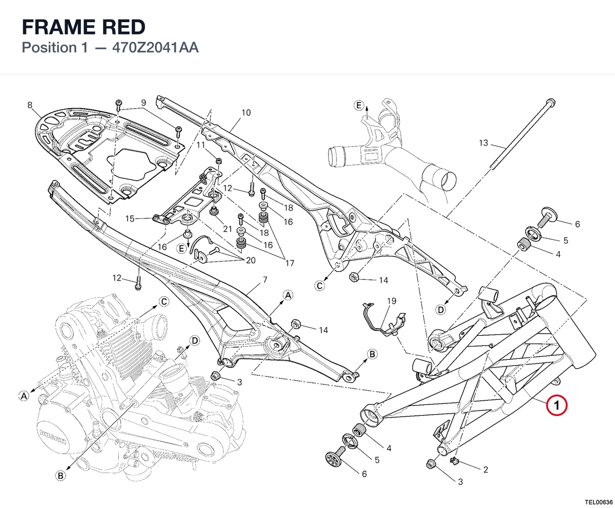 FRAME RED 470Z2041AA diagram position