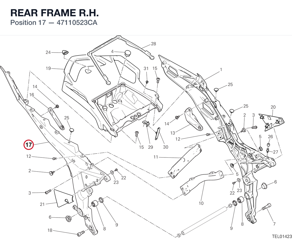 REAR FRAME R.H. 47110523CA diagram position