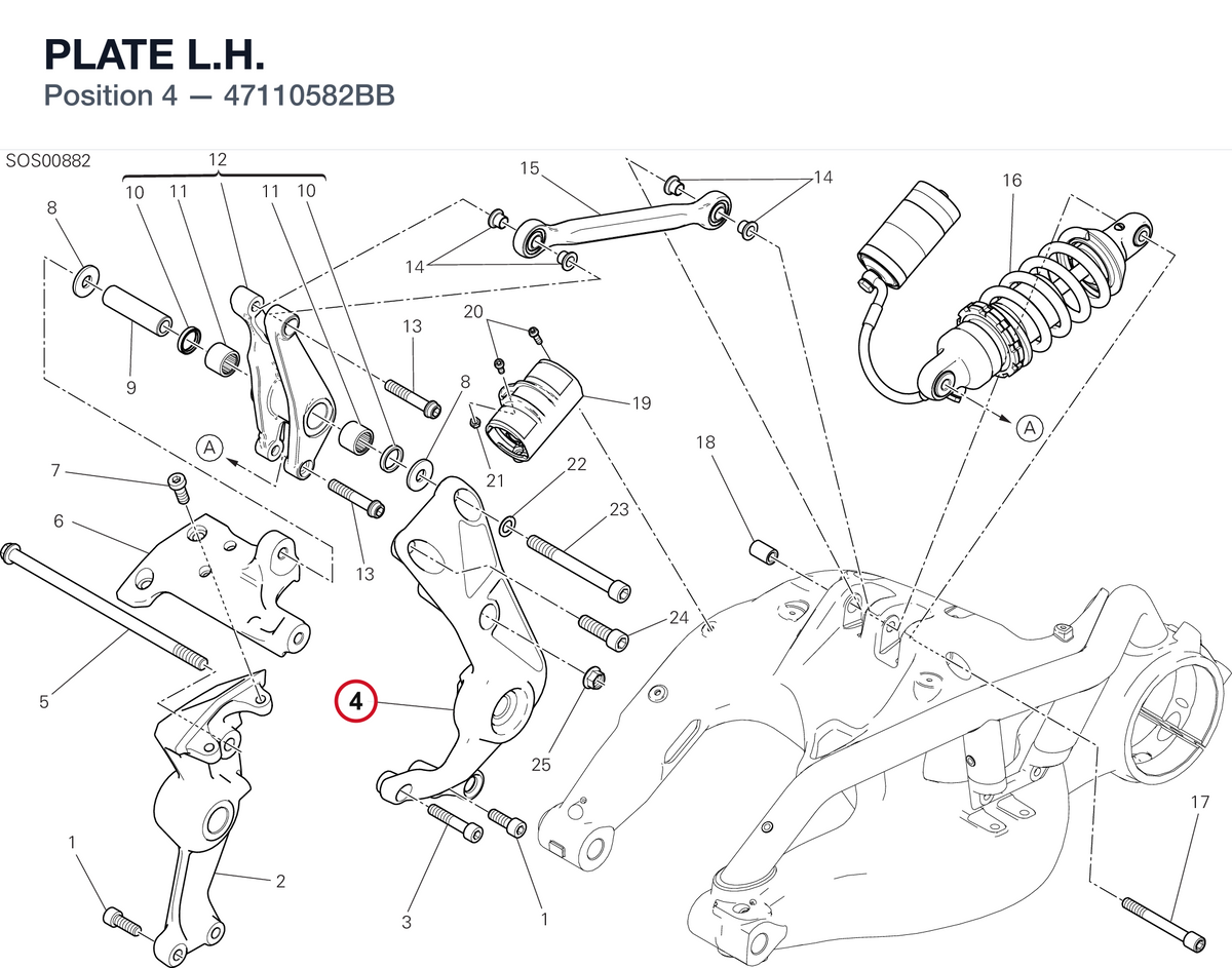 PLATE L.H. 47110582BB diagram position