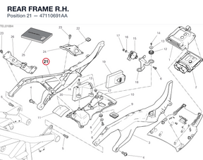 REAR FRAME R.H. 47110691AA diagram position