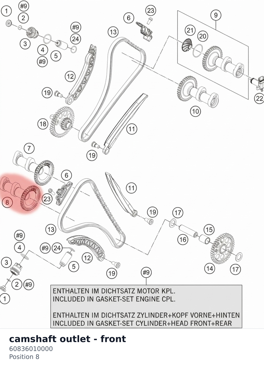 Diagram preview: camshaft outlet - front (60836010000)