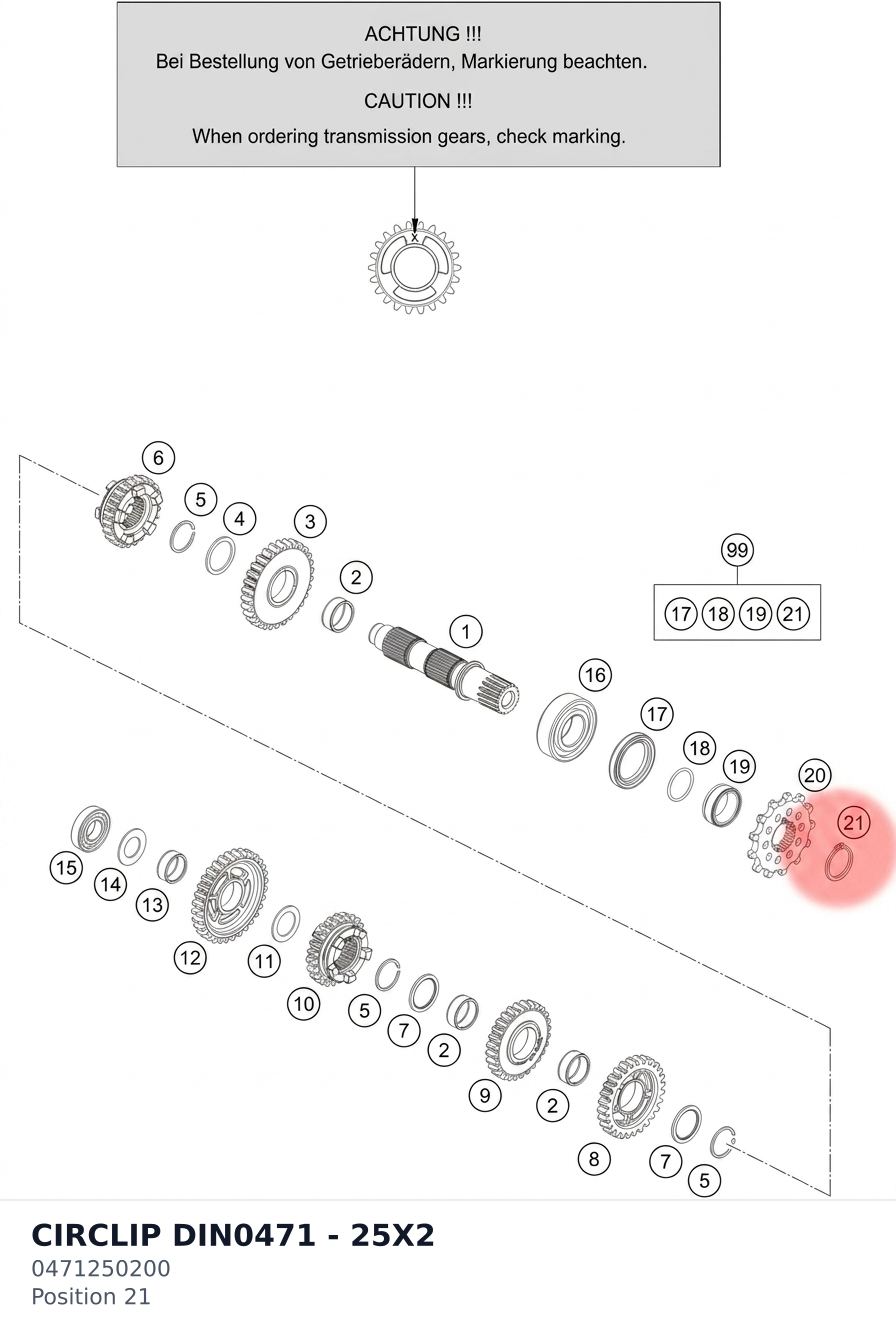 Diagram preview: CIRCLIP DIN0471 - 25X2 (0471250200)