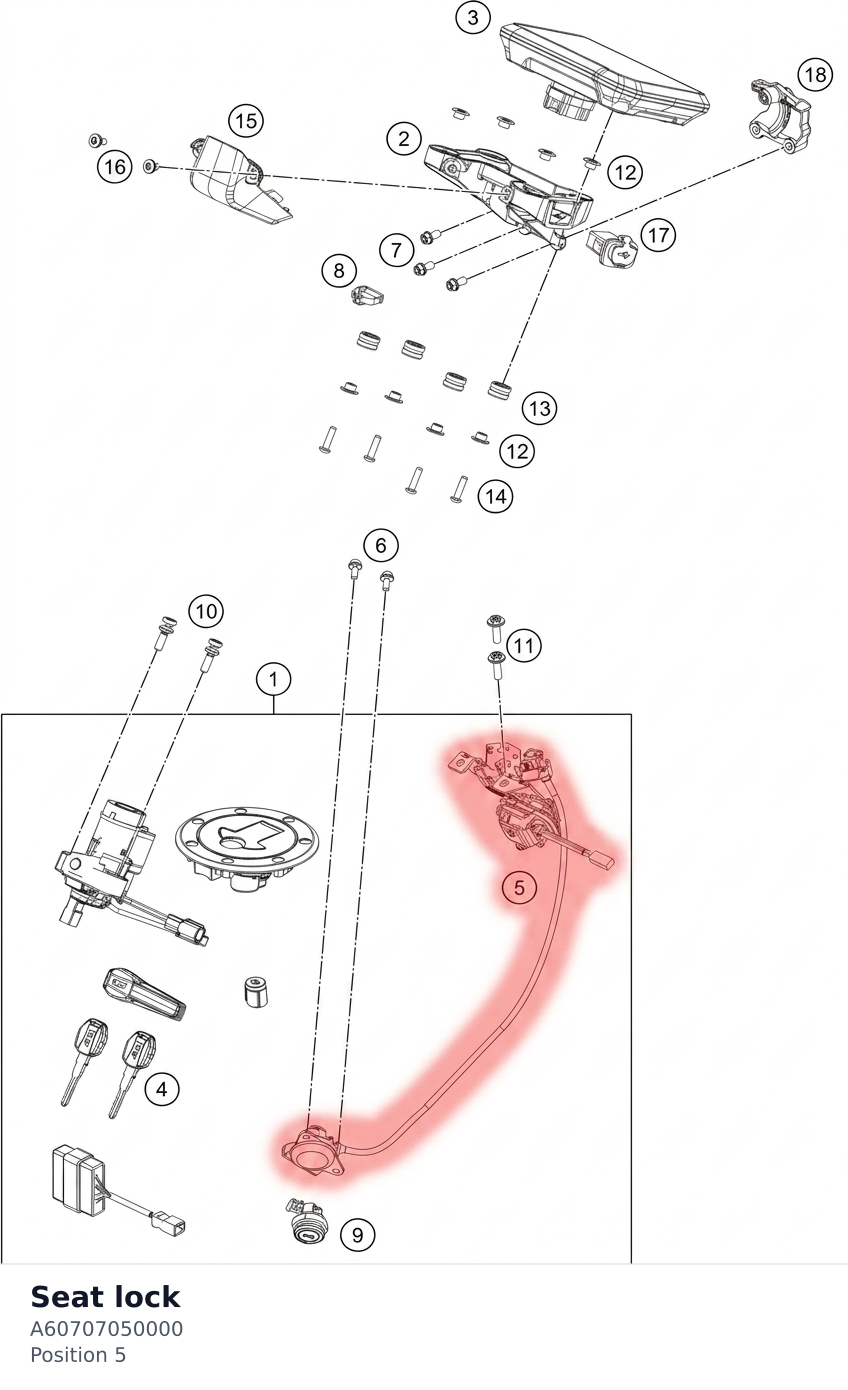 Diagram preview: Seat lock (A60707050000)