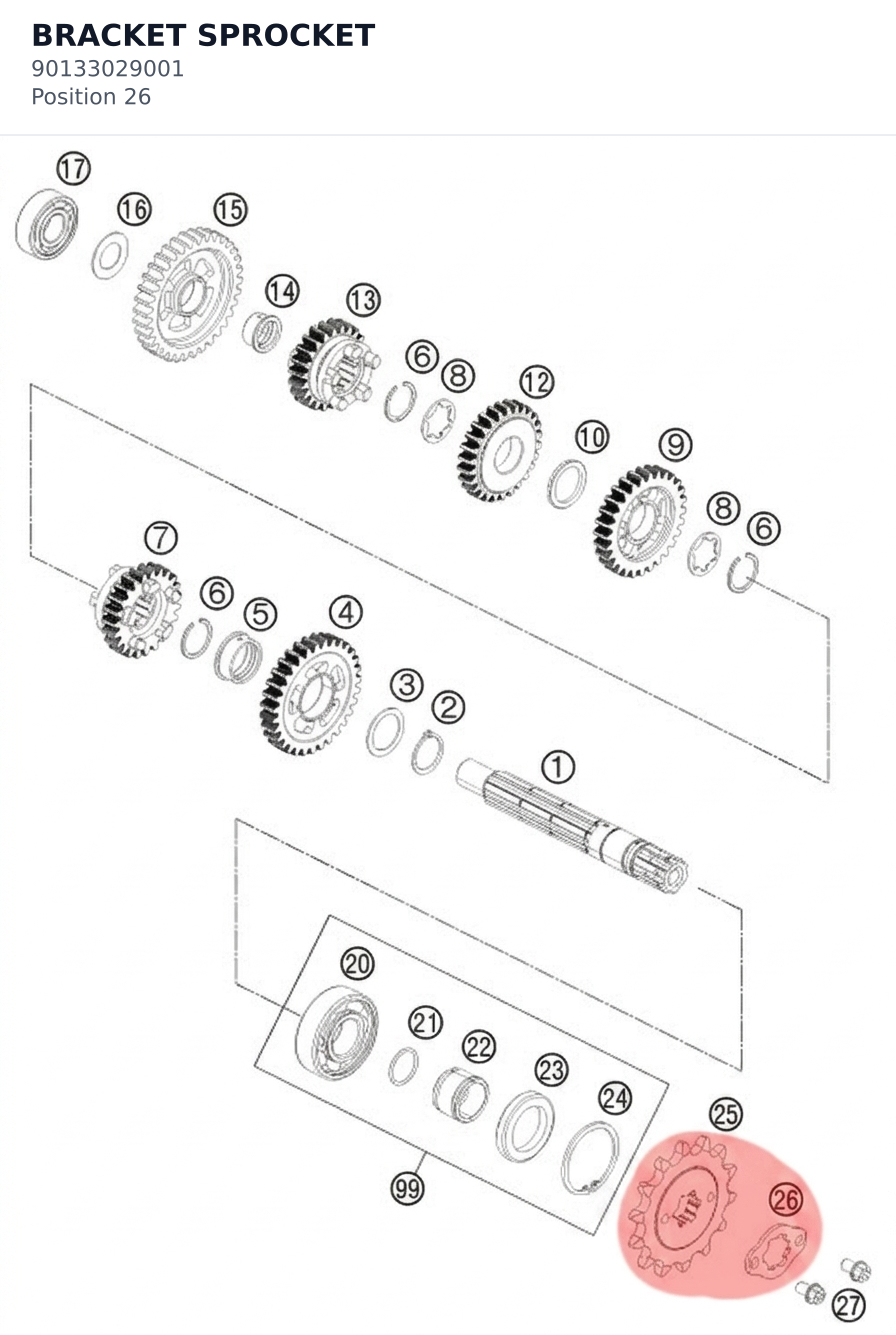 Diagram preview: BRACKET SPROCKET (90133029001)