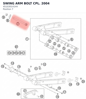 Diagram preview: SWING ARM BOLT CPL.       2004 (45103014144)