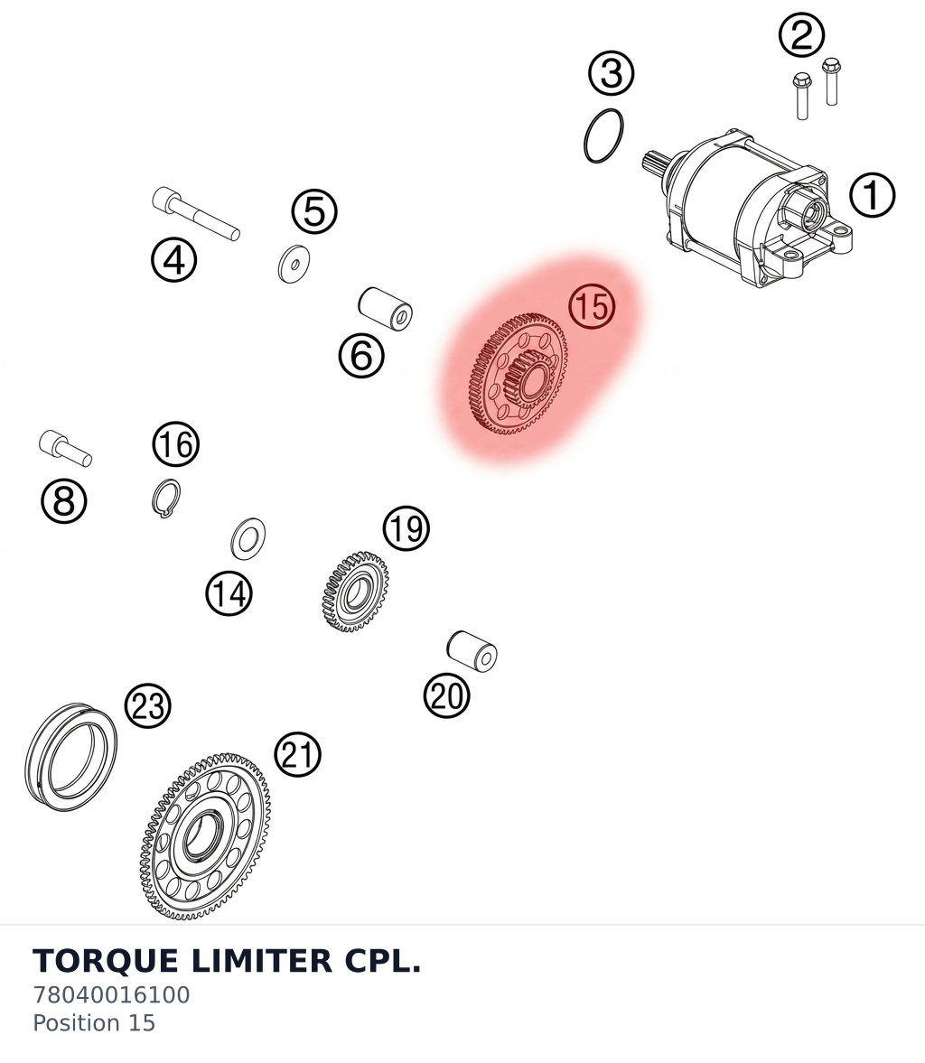Diagram preview: TORQUE LIMITER CPL. (78040016100)