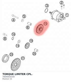 Diagram preview: TORQUE LIMITER CPL. (78040016100)