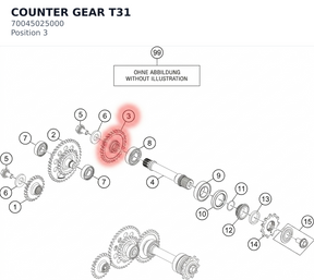 Diagram preview: COUNTER GEAR T31 (70045025000)