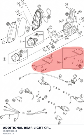 Diagram preview: ADDITIONAL REAR LIGHT CPL. (76314040044)