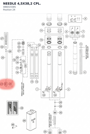 Diagram preview: NEEDLE 4,5X38,2 CPL. (48601558S)