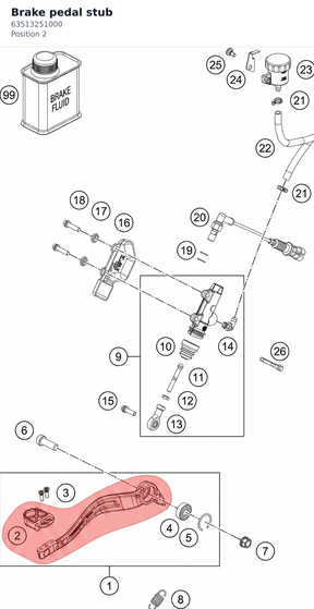 Diagram preview: Brake pedal stub (63513251000)