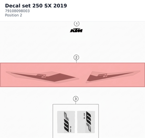 Diagram preview: Decal set 250 SX 2019 (79108098003)