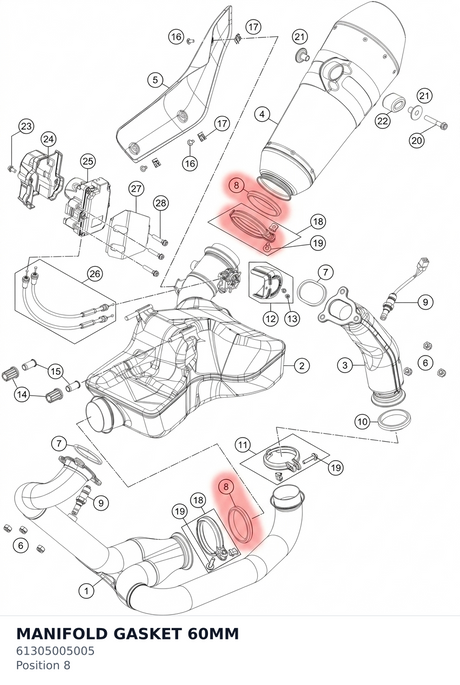 Diagram preview: MANIFOLD GASKET 60MM (61305005005)