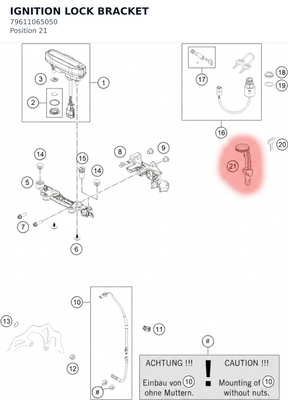 Diagram preview: IGNITION LOCK BRACKET (79611065050)