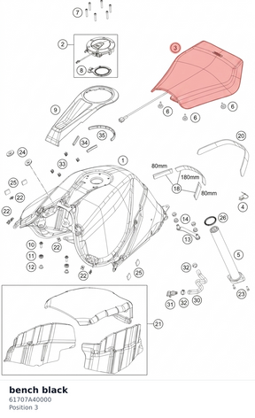 Diagram preview: bench black (61707A40000)