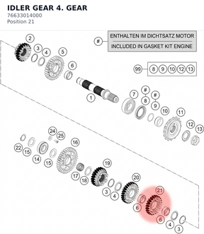 Diagram preview: IDLER GEAR 4. GEAR (76633014000)