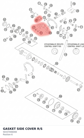 Diagram preview: GASKET SIDE COVER R/S (50337006000)